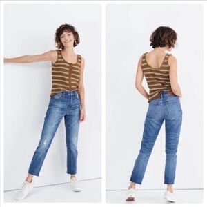 Madewell Jeans Pant High Straight Slim 90s Festival Grunge Classic Blue Denim 27